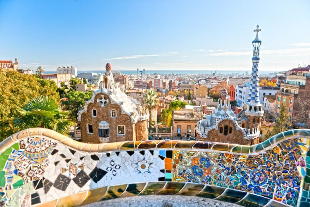 terrace of park guell in Barcelona