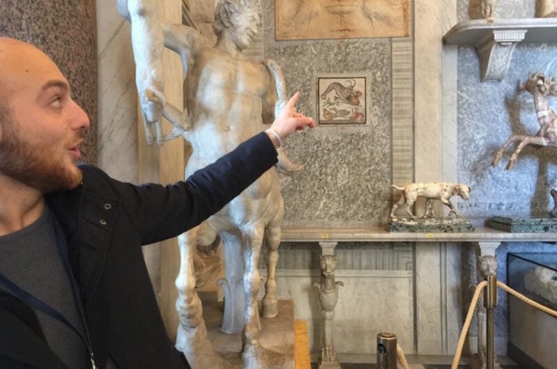 a tour guide in a museum