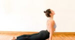 Woman stretching in a yoga studio