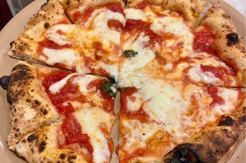 pizza with tomatoes and mozzarella