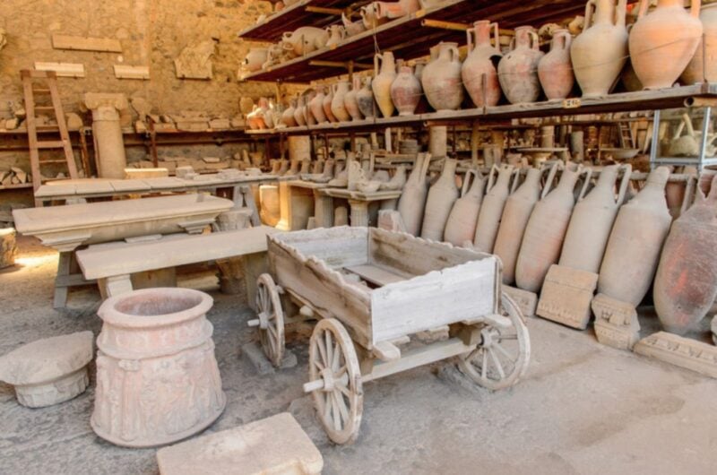 vases and carts old pompeii