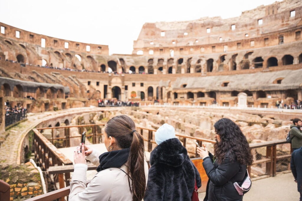 Visitors on Tour at the Colosseum Arena in Rome
