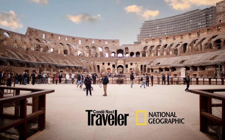 Colosseum photo with nat geo and traveler logos
