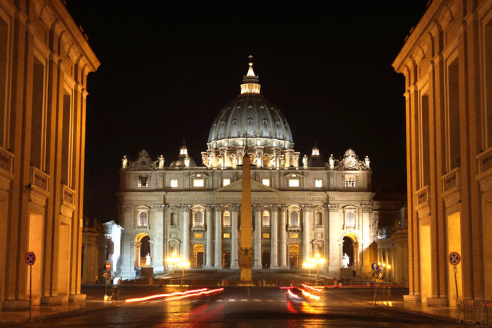 St. Peter's Basilica at night