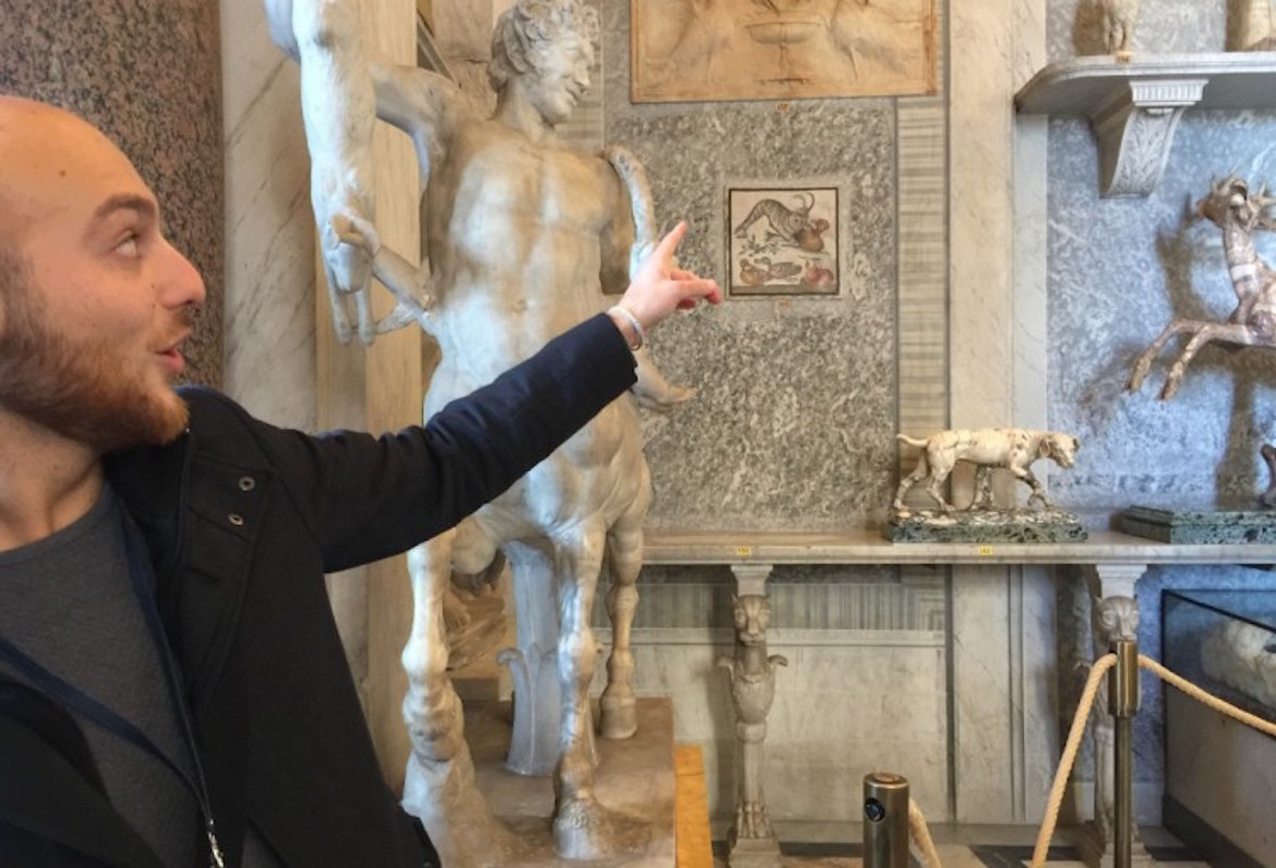 a tour guide in a museum