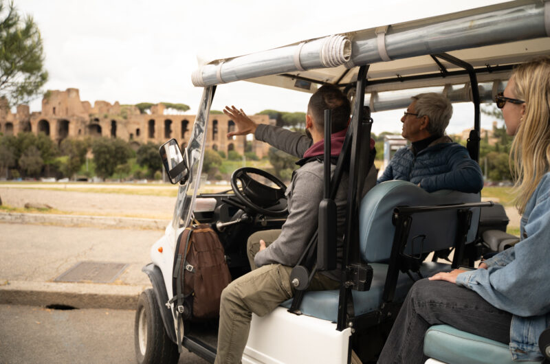 group on golf cart