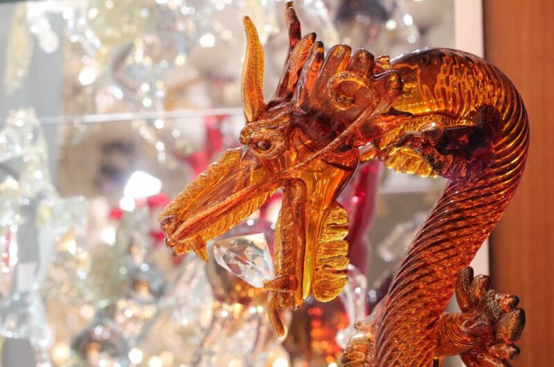 glass dragon made in Murano Italy Venice