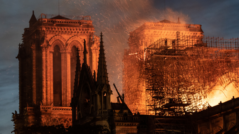 Notre Dame, Paris on fire