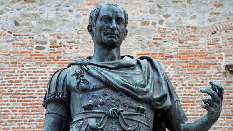 metal statue of Julius Caesar