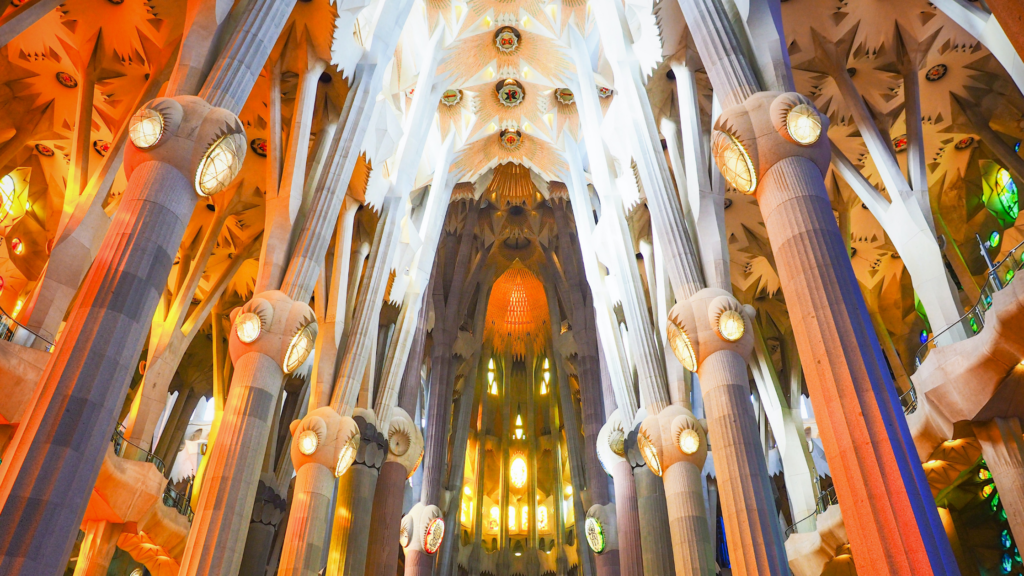 inside La Sagrada Familia, Barcelona