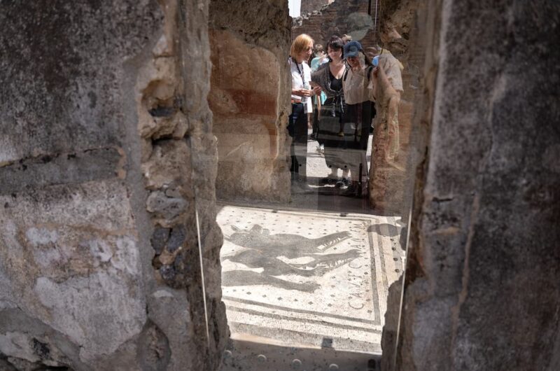 tour group in pompeii