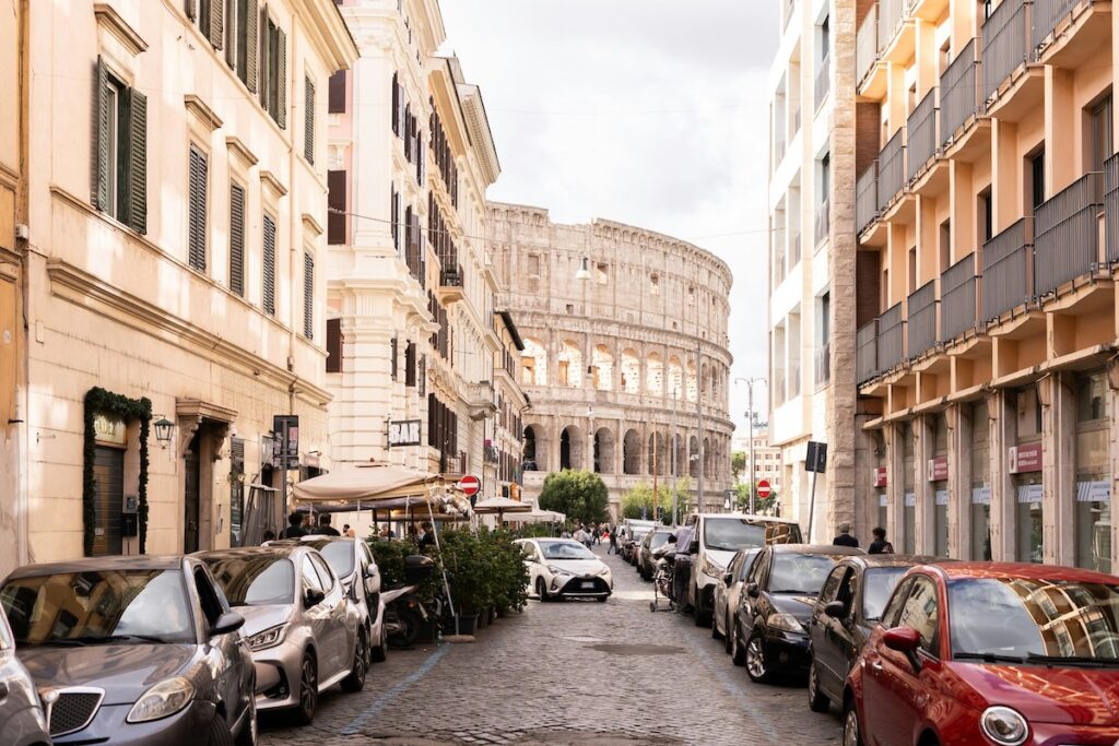 Driving in Rome with an international driver's permit and a view of the colosseum 