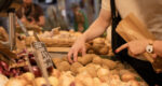 Market, cooking school, gnocchi making, chef, fruit, veggies
