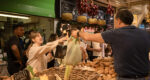Market, cooking school, gnocchi making, chef, fruit, veggies